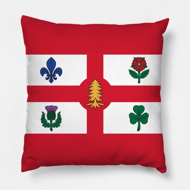 Flag of Montreal, Quebec Pillow by brigadeiro