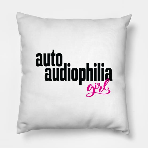 Auto Audiophilia Girl Audiophile High Fidelity Sound Reproduction Pillow by ProjectX23Red