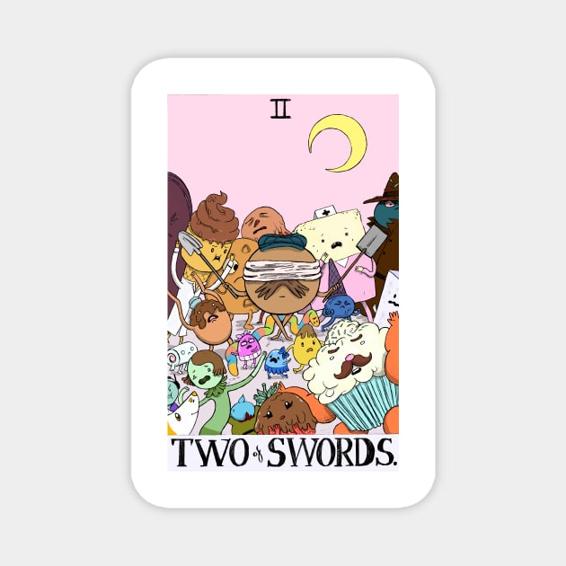 Candy Citizens as 2 of Swords tarot design Magnet by sadnettles