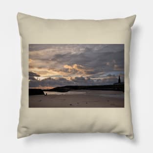 November Sunrise on Cullercoats Bay Pillow