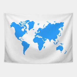 blue world map Tapestry