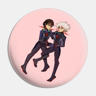 Kaworu and Shinji cute transparent dangan ronpa style Pin