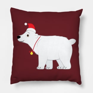 Cute Polar Bear at Christmas Pillow