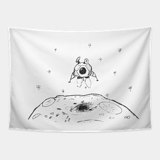 Lunar Lander (black version) Tapestry