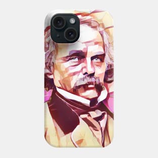 Nathaniel Hawthorne Pink Portrait | Nathaniel Hawthorne Artwork 12 Phone Case