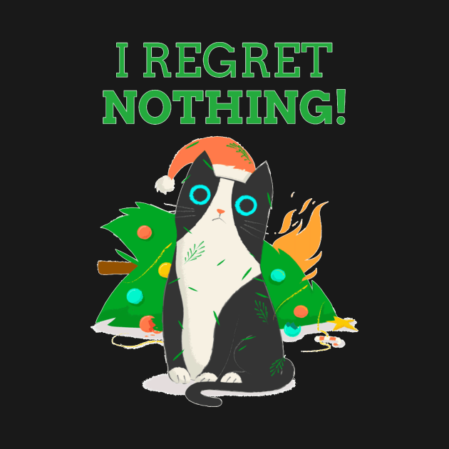 Cat I Regret Nothing Ugly Christmas Sweater Style Funny by Activate