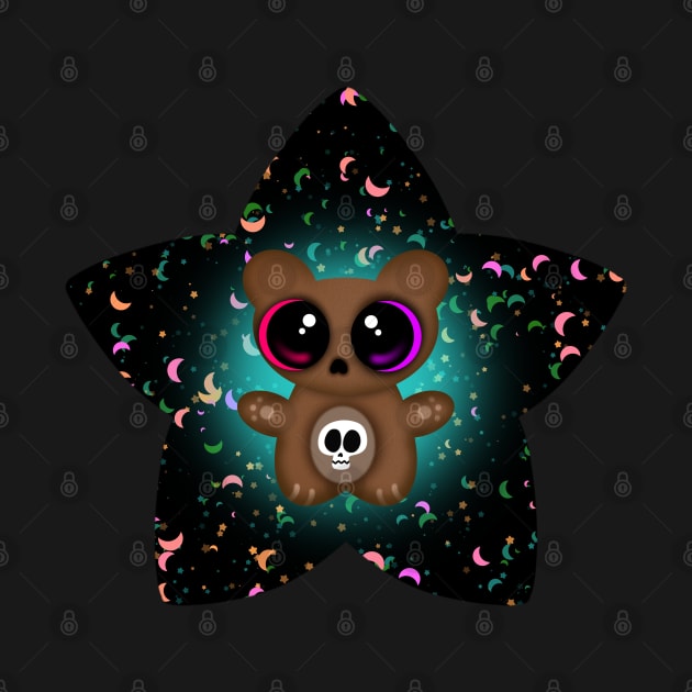 Cute Little Big Eyed Scarebear In A Star by JM's Designs