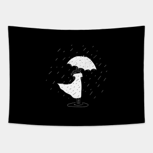 Girl in the rain Tapestry