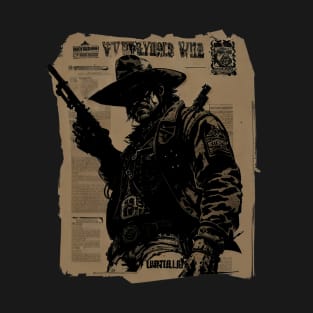 Vintage Western Wanted Poster - Wild West Cowboy T-Shirt