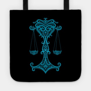 Blue Libra Zodiac Sign Tote