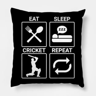 Eat Sleep Cricket Repeat Sports Pillow