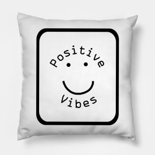 Positivity Vibes Smiley Face Sign Pillow