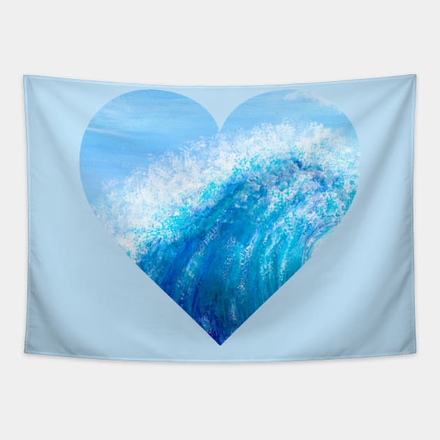 BLUE WAVE, HEART, GOOD VIBES, BLUE GEOMETRY, BUBBLES Tapestry by danitacreate