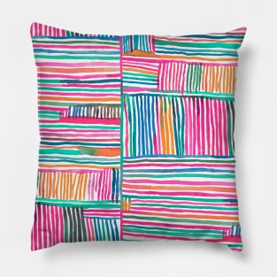 Pocket - Watercolor Linear Meditation Pink Pillow