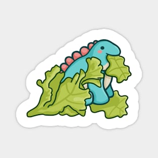 Chuck, dino eating lettuce, dinosaur Magnet