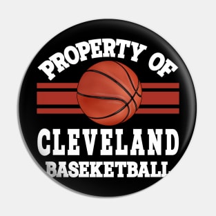 Proud Name Cleveland Graphic Property Vintage Basketball Pin
