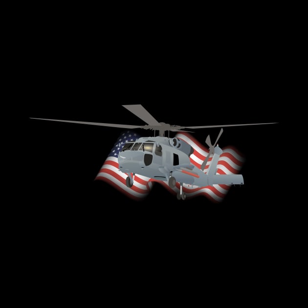 Patriotic SH-60 Seahawk Military Helicopter by NorseTech