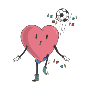 Soccer Heart Player, Retro Soccer Valentines Day Gift T-Shirt