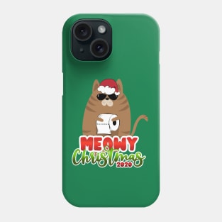 Meowy Christmas Cute Christmas Cat In Santa Hat Design Phone Case