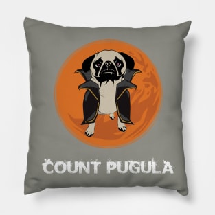 Count Pugula Halloween Funny Pug Pun Design Pillow