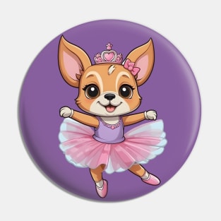 Chihuahua Ballerina Cartoon Pin