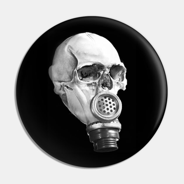 Skull Gas Mask Pin by equiliser