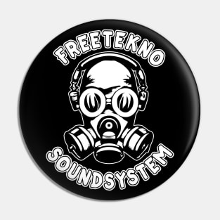 Freetekno Soundsystem DJ Gasmask Rave Pin