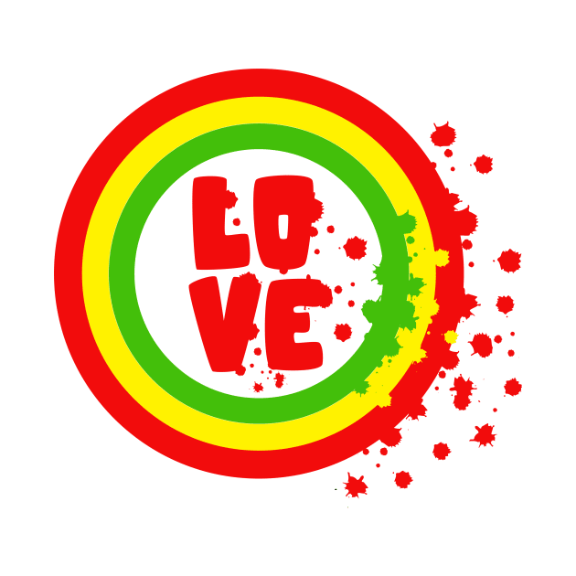 Love Reggae Music Rasta Jamaican Flag by TeesbyJohn