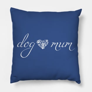 Dog Mum Paw Print Heart Pillow