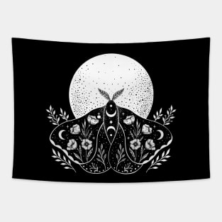 Luna and Moth - Black Tapestry