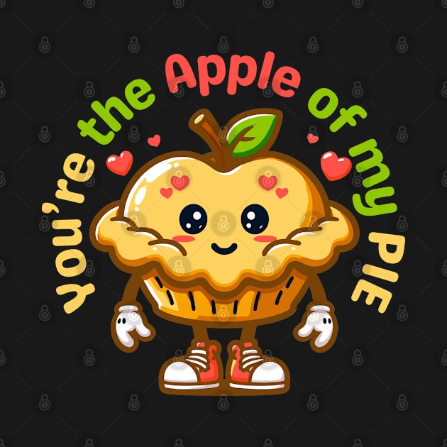 You Are the Apple of My Pie | Kawaii Cute Apple Pie Design for Valentine's Gift by Nora Liak