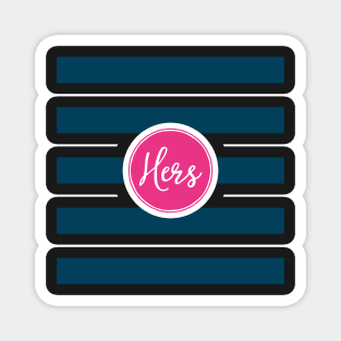 Hers Navy Stripe Pattern Magnet