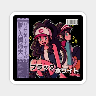 vaporwave anime aesthetic rosa hilda gen 5 video game Magnet