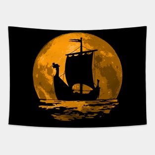 Viking Moon Ship Tapestry