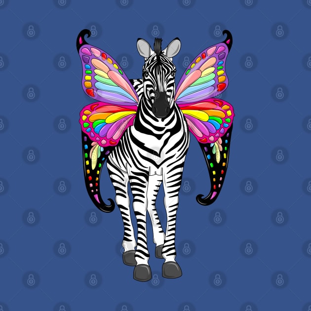 Zebra with rainbow wings by MelanieJeyakkumar