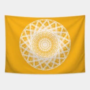 Trendy White Mandala Pattern Design Tapestry