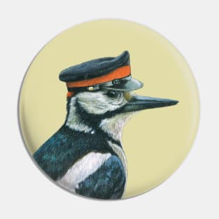 Great spotted woodpecker Pin