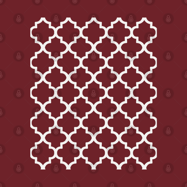 White Outlined Barbed Quatrefoil Repeat Pattern by taiche