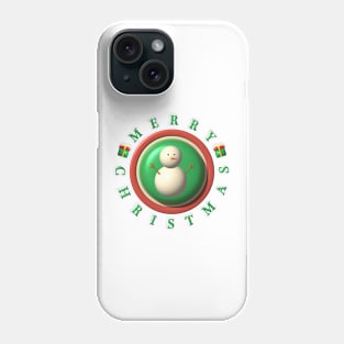 Merry Christmas Snowman Design Phone Case