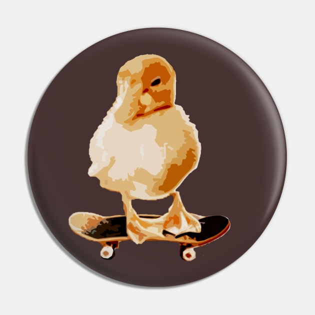 Cute Duck Doing Funny Skateboarding Tricks on Skateboard Funny Skater of the Year Pin by Mochabonk