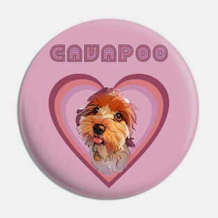 Cavapoo love (Fade retro) Pin