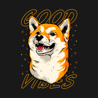 Playful Shiba Inu Spreading Good Vibes T-Shirt