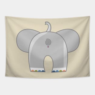 Rainbow elephant Tapestry