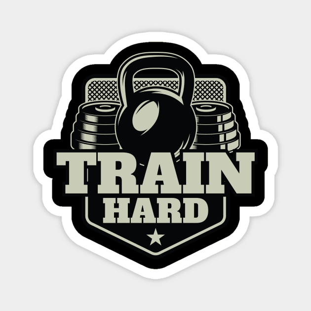 TRAIN HARD | T-shirt 😎💪 Magnet by Zave