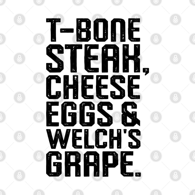 T-Bone Steak, Cheese Eggs, Welch's Grape Guest Check by RiseInspired