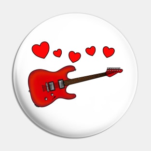 Valentines Electric Guitar Guitarist Wedding Musician Pin