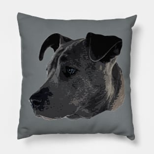 Black Pitbull Head Pillow