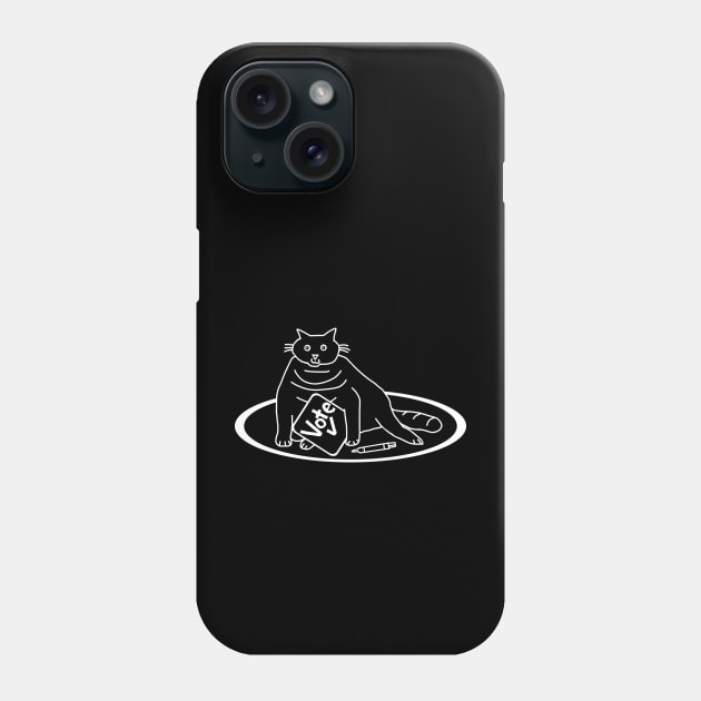 White Line Fat Cat Politics says Vote Phone Case by ellenhenryart