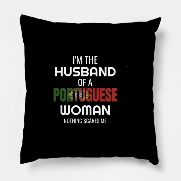 Mens Funny Portuguese design - Gift For Husband Of Portuguese Wife Pillow by Blue Zebra