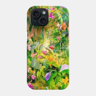 Cool tropical floral leaves botanical illustration, tropical plants,leaves and flowers, yellow leaves pattern Phone Case